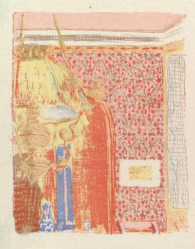 Interior with Pink Wallpaper II (from the series Landscapes and Interiors) by Edouard Vuillard